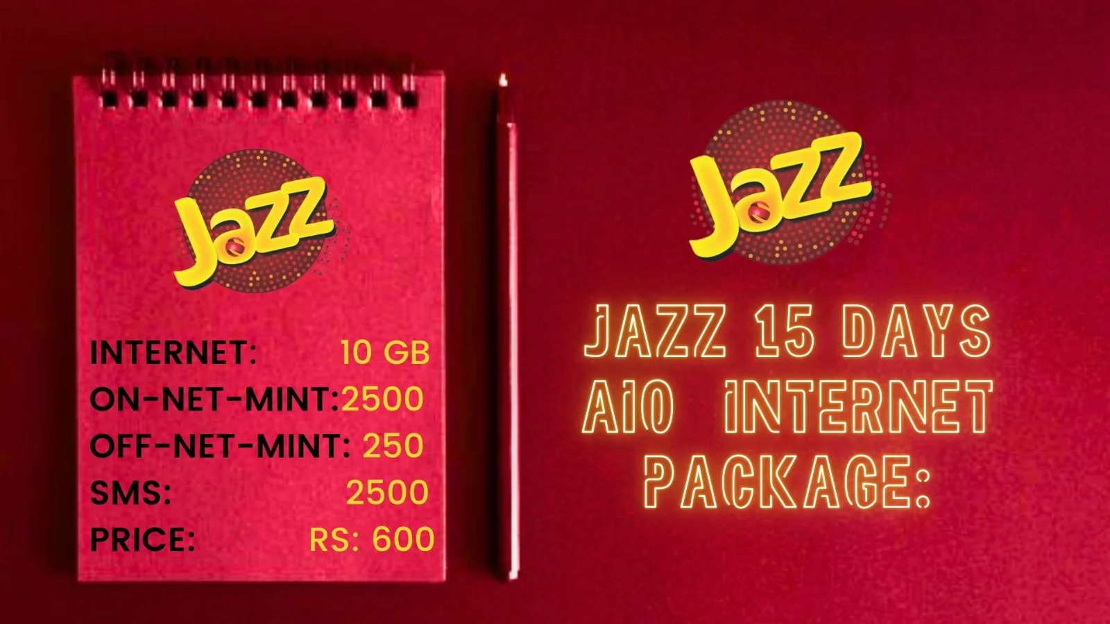 jazz 15 days AIO internet package: