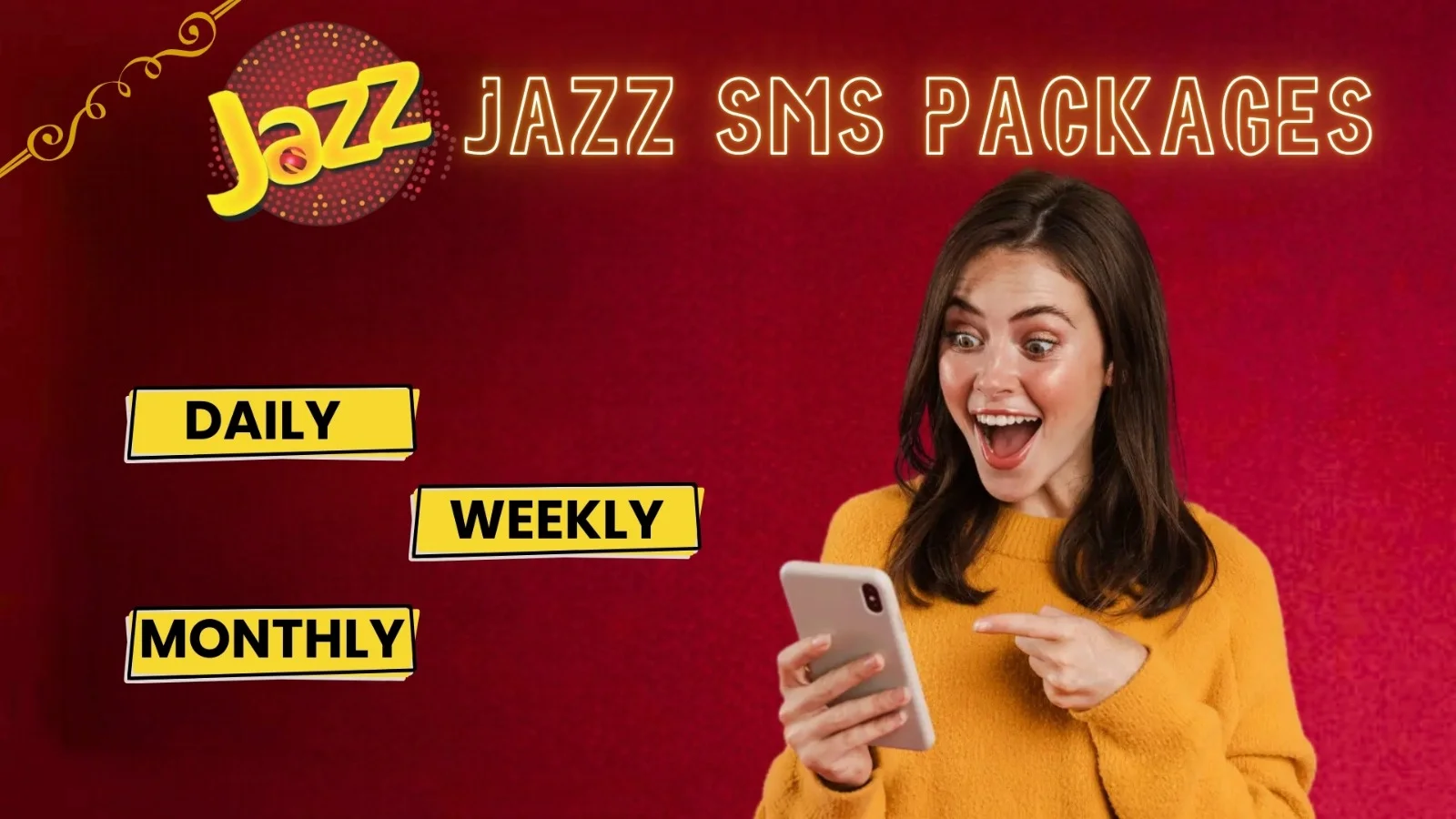 Jazz daily weekly monthly sms packages